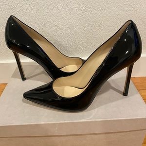 Jimmy Choo Romy 100 Black Patent Leather Pumps. Size EU 37.5. New in box!